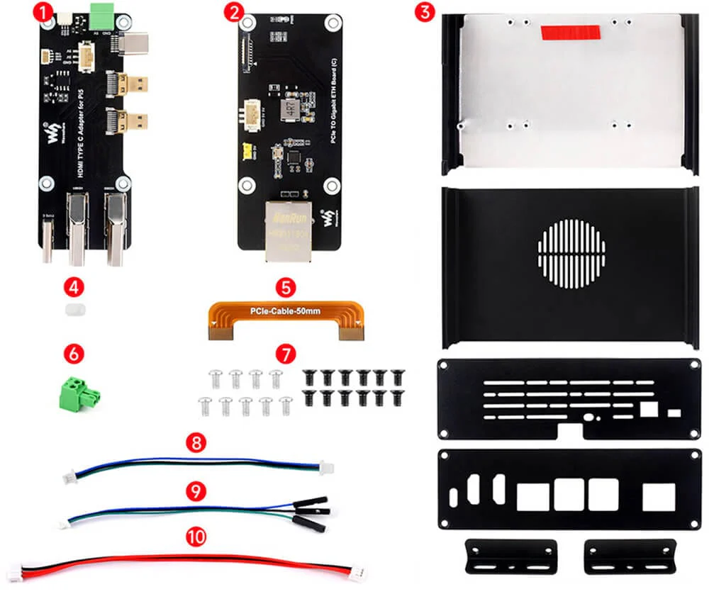 everything you receive with the raspberry pi case